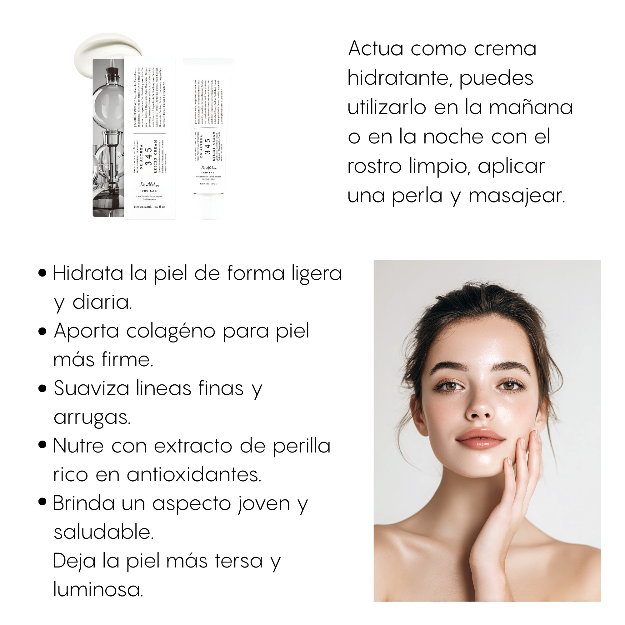 Di adiós a la piel reseca- Crema 345 Dr.althea Reparadora, Hidratante 50 ML