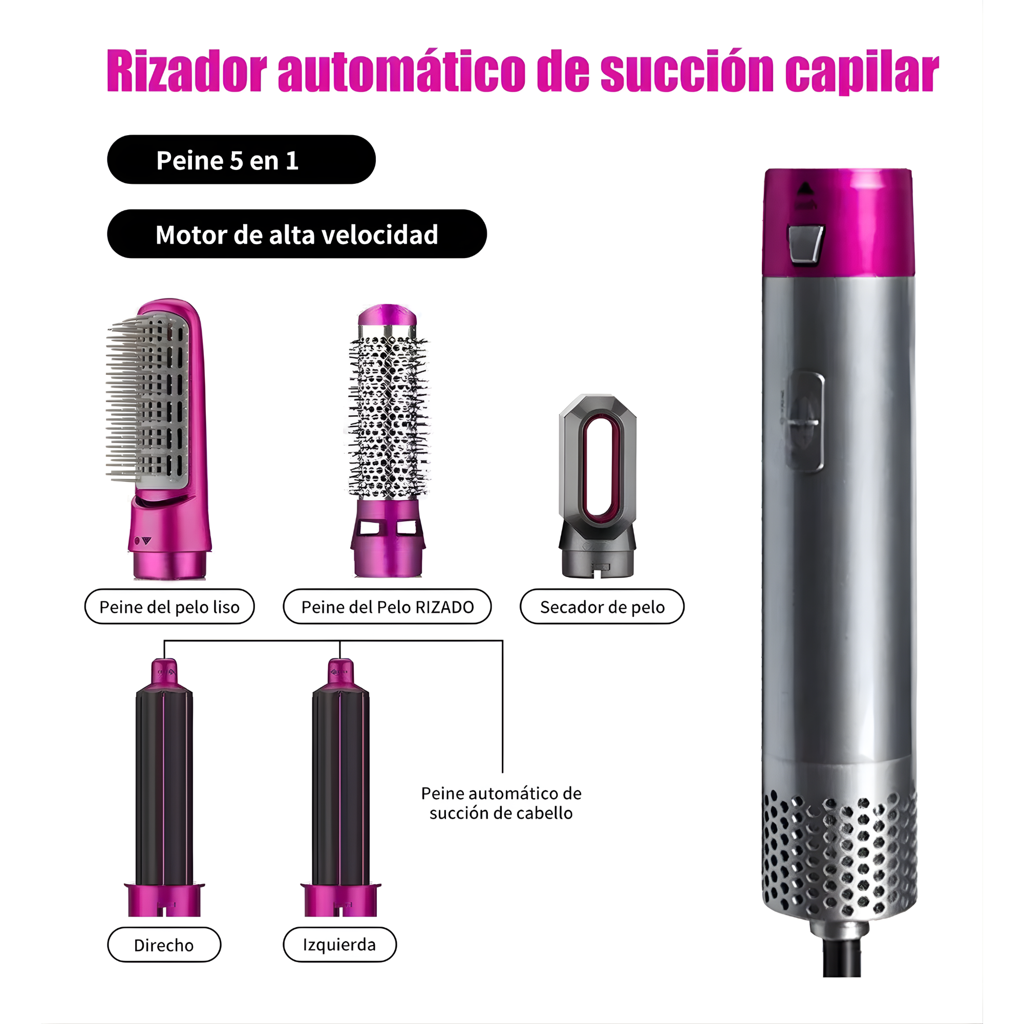 Transforma tu cabello en minutos Cepillo Secador 5 en 1