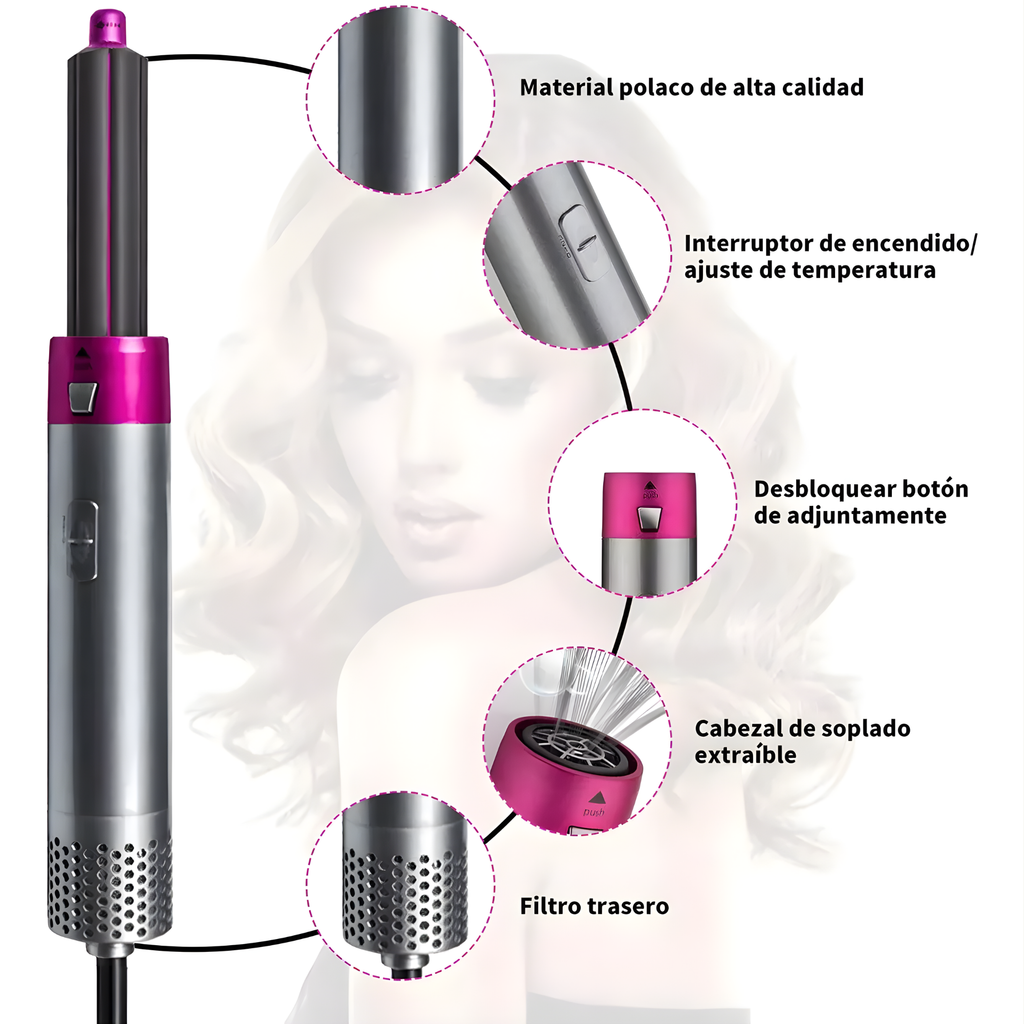 Transforma tu cabello en minutos Cepillo Secador 5 en 1