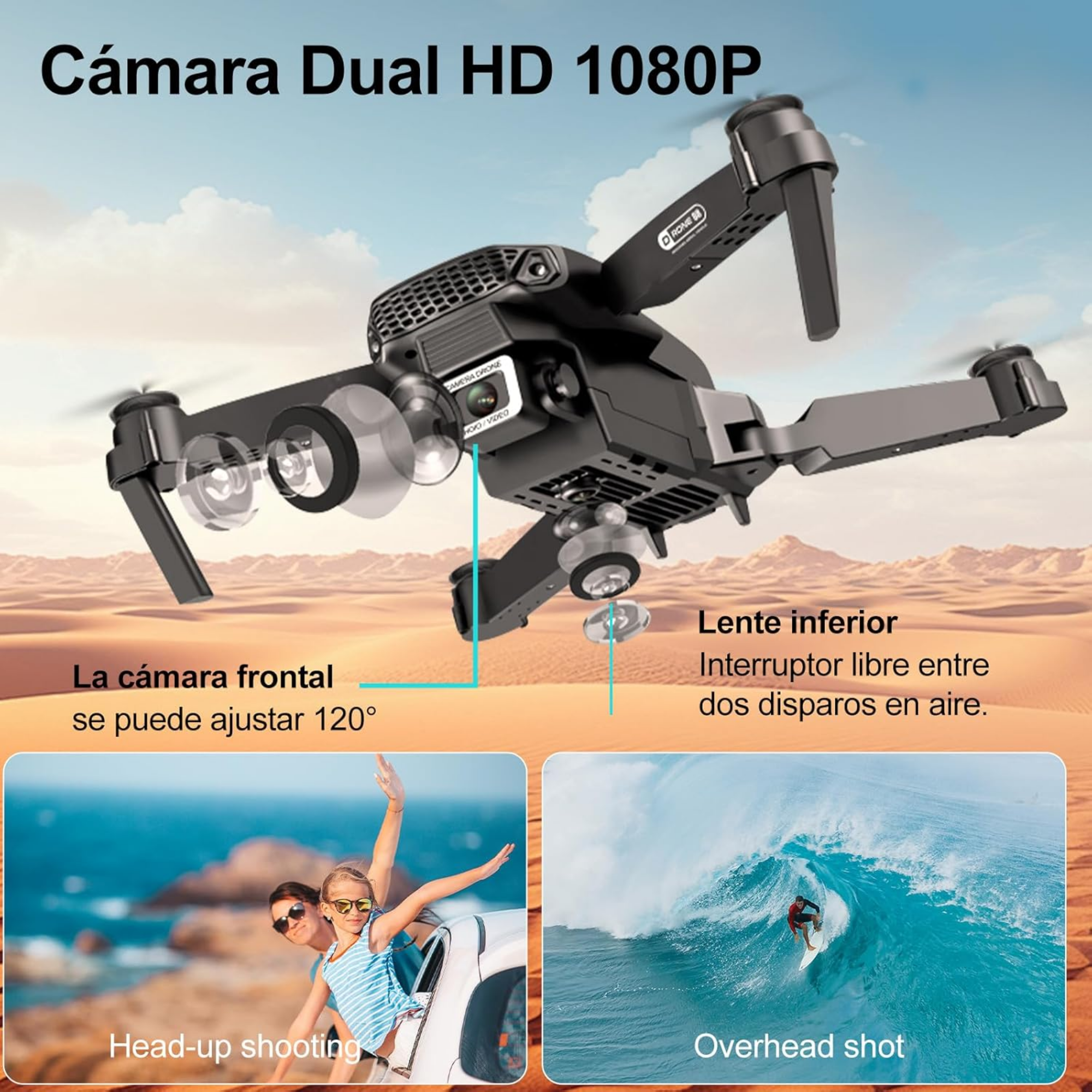 Kit 2 Drones Doble Cámara 4K + Audífonos Bluetooth P9