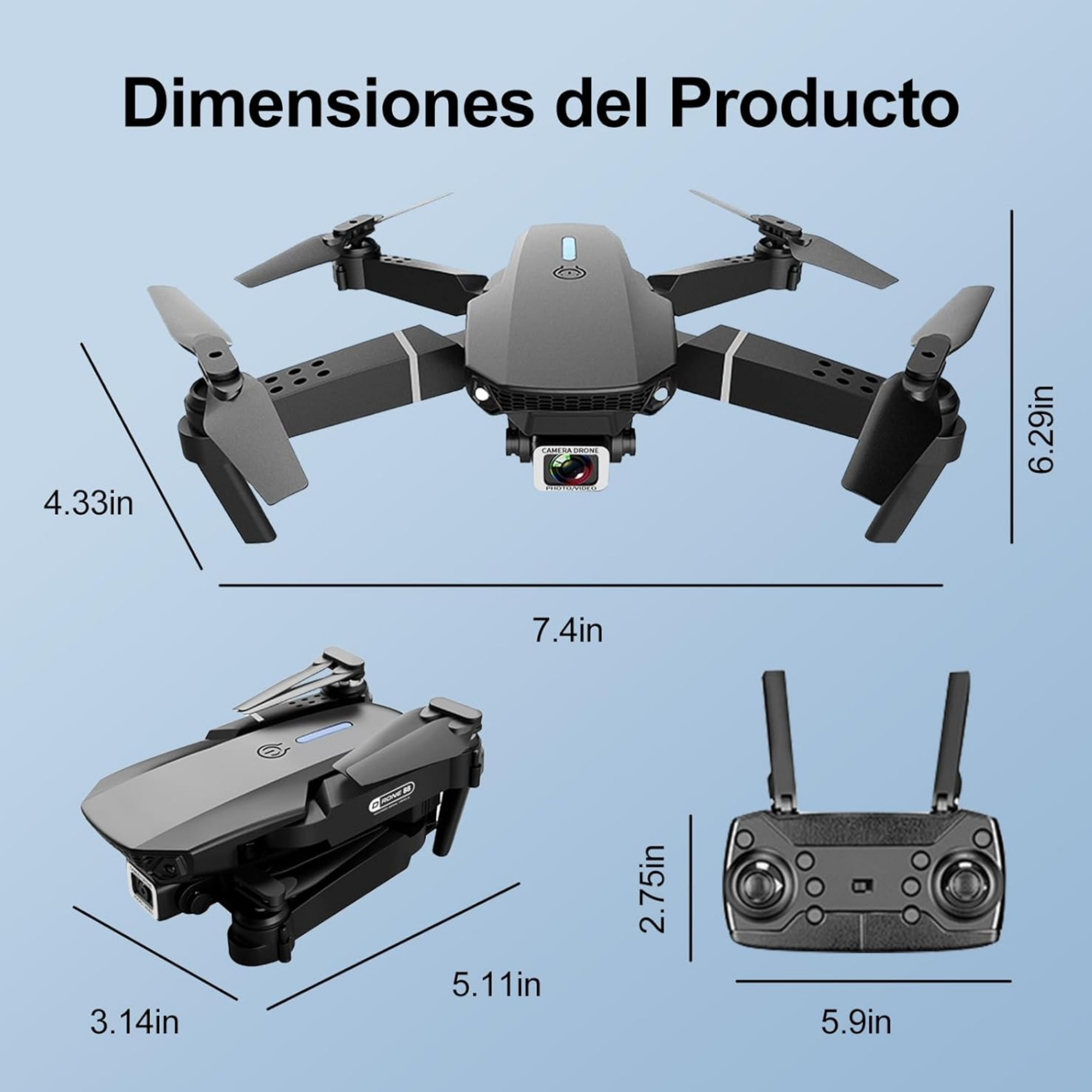 Kit 2 Drones Doble Cámara 4K + Audífonos Bluetooth P9