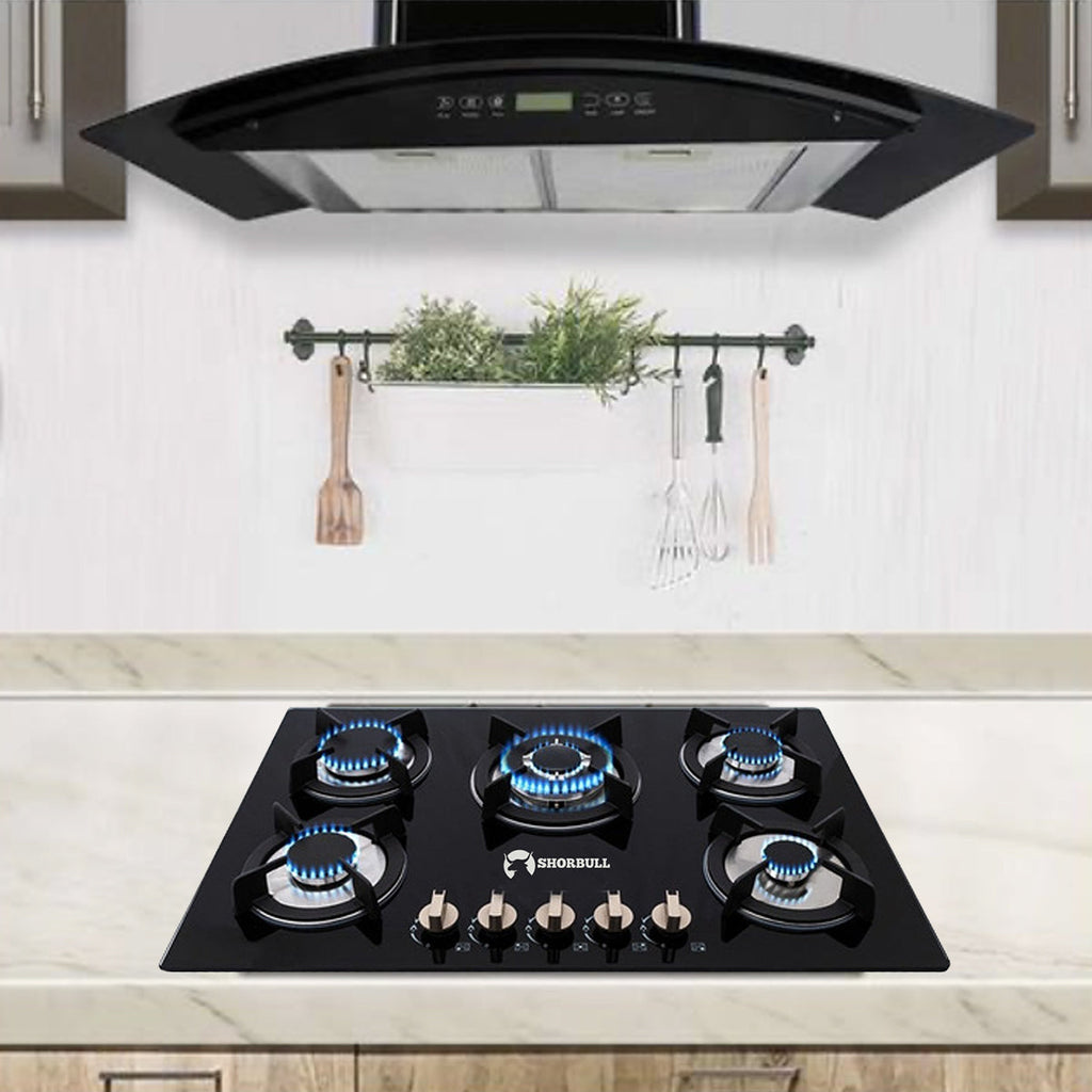 Agrégale elegancia a tu cocina - Parrilla Estufa 5 Quemadores Vidrio Templado